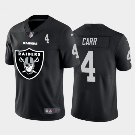 Las Vegas Raiders #4 Derek Carr Black Men's Nike Big Team Logo Player Vapor Limited NFL Jersey