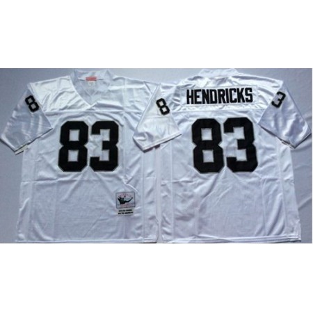 Mitchell And Ness Raiders #83 Ted Hendricks White Throwback Stitched NFL Jersey
