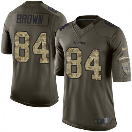 Nike Raiders #84 Antonio Brown Green Men's Stitched NFL Limited 2015 Salute To Service Jersey