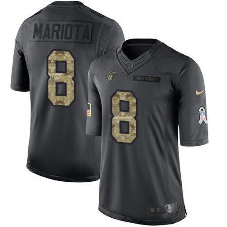 Nike Raiders #8 Marcus Mariota Black Men's Stitched NFL Limited 2016 Salute to Service Jersey