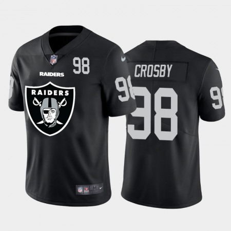 Las Vegas Raiders #98 Maxx Crosby Black Men's Nike Big Team Logo Player Vapor Limited NFL Jersey
