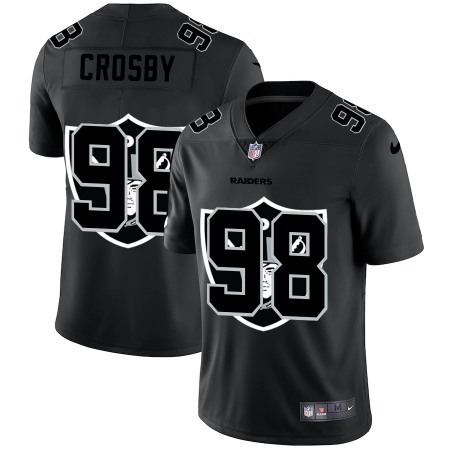 Las Vegas Raiders #98 Maxx Crosby Men's Nike Team Logo Dual Overlap Limited NFL Jersey Black