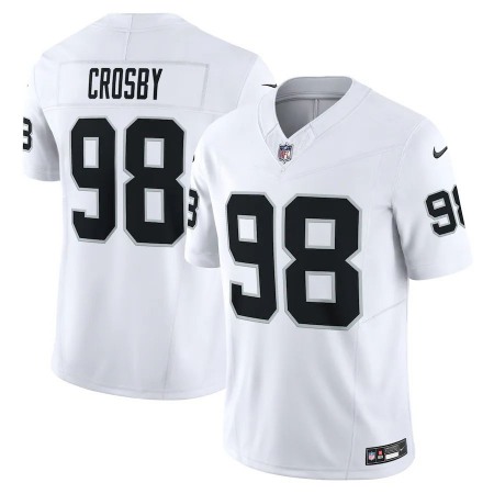 Las Vegas Raiders #98 Maxx Crosby Nike Men's White Vapor F.U.S.E. Limited Jersey