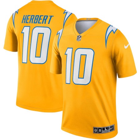 Los Angeles Chargers #10 Justin Herbert Nike Men's Gold Inverted Legend Jersey