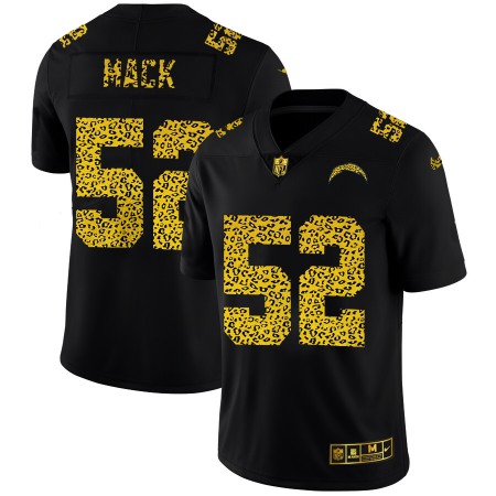 Los Angeles Chargers #52 Khalil Mack Men's Nike Leopard Print Fashion Vapor Limited NFL Jersey Black