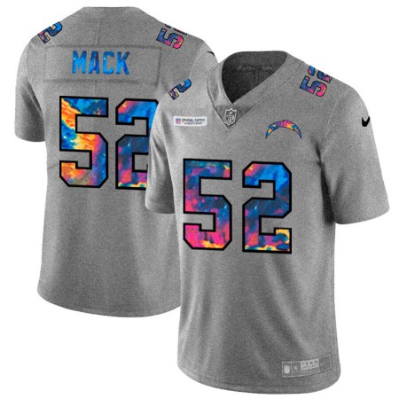 Los Angeles Chargers #52 Khalil Mack Men's Nike Multi-Color 2020 NFL Crucial Catch NFL Jersey Greyheather