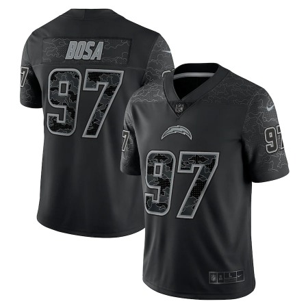 Los Angeles Chargers #97 Joey Bosa Black Men's Nike NFL Black Reflective Limited Jersey