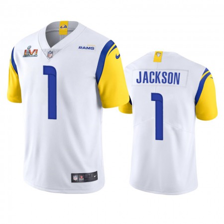 Los Angeles Rams #1 Desean Jackson Men's Super Bowl LVI Patch Nike Alternate Vapor Limited NFL Jersey - White