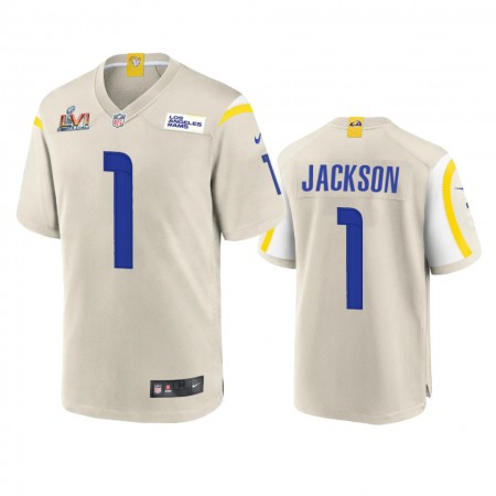 Los Angeles Rams #1 Desean Jackson Men's Super Bowl LVI Patch Nike Game NFL Jersey - Bone