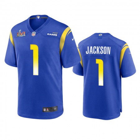 Los Angeles Rams #1 Desean Jackson Men's Super Bowl LVI Patch Nike Game NFL Jersey - Royal