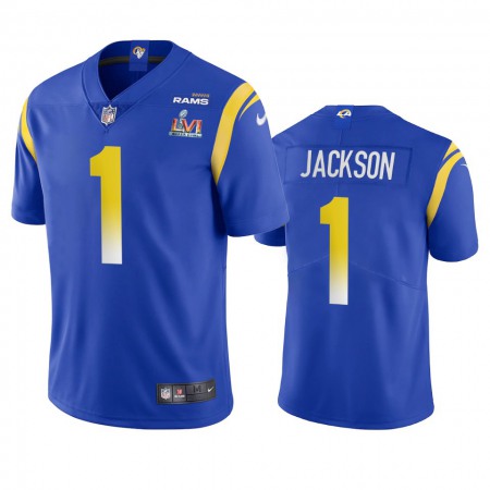 Los Angeles Rams #1 Desean Jackson Men's Super Bowl LVI Patch Nike Vapor Limited NFL Jersey - Royal