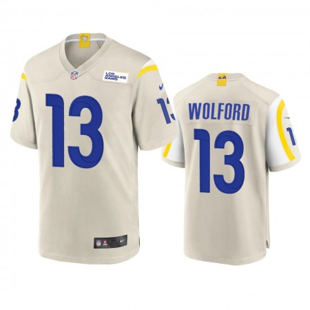Los Angeles Rams #13 John Wolford Men's Nike Game NFL Jersey - Bone