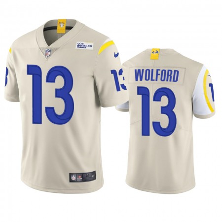 Los Angeles Rams #13 John Wolford Men's Nike Vapor Limited NFL Jersey - Bone