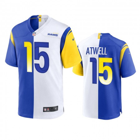 Los Angeles Rams #15 Tutu Atwell Men's Nike Royal White Split Game NFL Limited Jersey