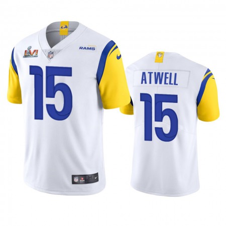 Los Angeles Rams #15 Tutu Atwell Men's Super Bowl LVI Patch Nike Alternate Vapor Limited NFL Jersey - White