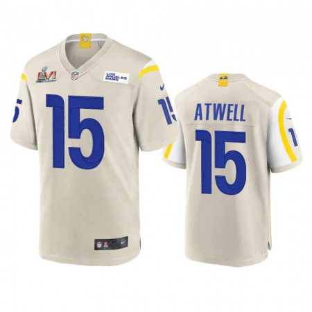 Los Angeles Rams #15 Tutu Atwell Men's Super Bowl LVI Patch Nike Game NFL Jersey - Bone