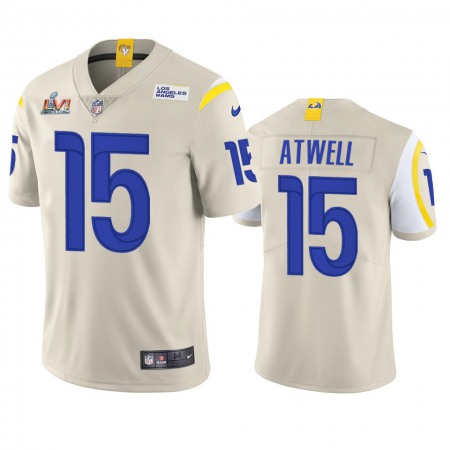 Los Angeles Rams #15 Tutu Atwell Men's Super Bowl LVI Patch Nike Vapor Limited NFL Jersey - Bone
