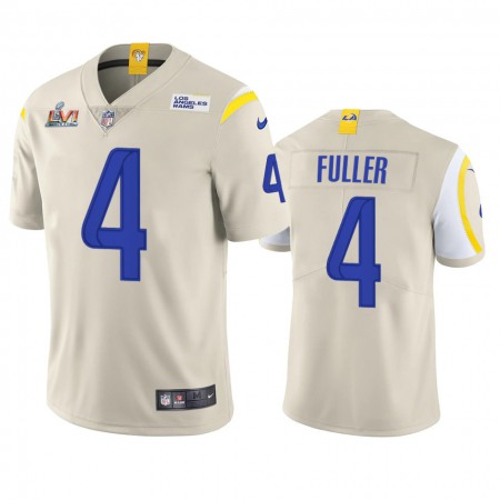 Los Angeles Rams #4 Jordan Fuller Men's Super Bowl LVI Patch Nike Vapor Limited NFL Jersey - Bone