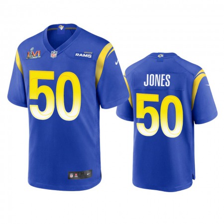 Los Angeles Rams #50 Ernest Jones Men's Super Bowl LVI Patch Nike Game NFL Jersey - Royal