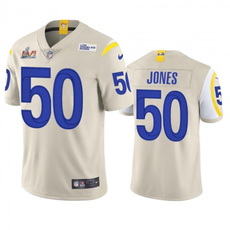 Los Angeles Rams #50 Ernest Jones Men's Super Bowl LVI Patch Nike Vapor Limited NFL Jersey - Bone