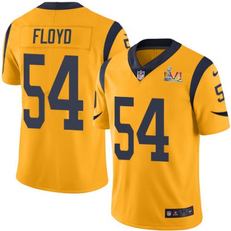 Nike Rams #54 Leonard Floyd Gold Super Bowl LVI Patch Men's Stitched NFL Limited Rush Jersey