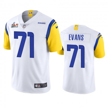 Los Angeles Rams #71 Bobby Evans Men's Super Bowl LVI Patch Nike Alternate Vapor Limited NFL Jersey - White