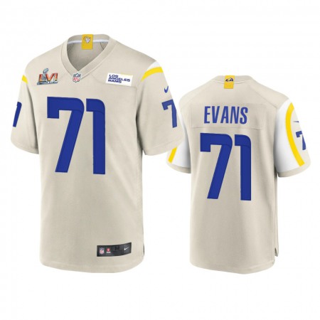 Los Angeles Rams #71 Bobby Evans Men's Super Bowl LVI Patch Nike Game NFL Jersey - Bone