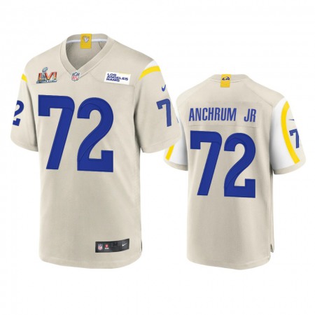 Los Angeles Rams #72 Tremayne Anchrum Jr. Men's Super Bowl LVI Patch Nike Game NFL Jersey - Bone