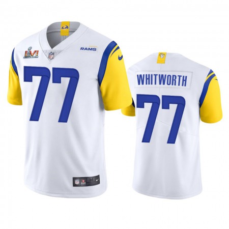 Los Angeles Rams #77 Andrew Whitworth Men's Super Bowl LVI Patch Nike Alternate Vapor Limited NFL Jersey - White