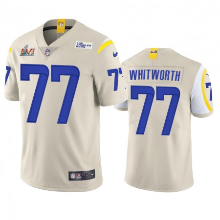 Los Angeles Rams #77 Andrew Whitworth Men's Super Bowl LVI Patch Nike Vapor Limited NFL Jersey - Bone