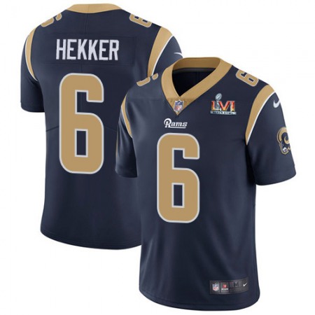 Nike Rams #6 Johnny Hekker Navy Blue Team Color Super Bowl LVI Patch Men's Stitched NFL Vapor Untouchable Limited Jersey