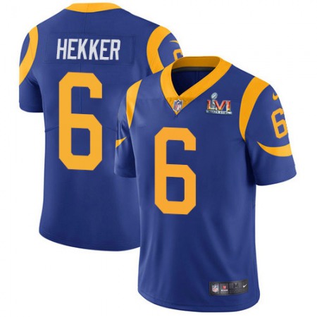 Nike Rams #6 Johnny Hekker Royal Blue Alternate Super Bowl LVI Patch Men's Stitched NFL Vapor Untouchable Limited Jersey