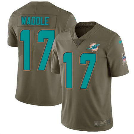 Nike Dolphins #17 Jaylen Waddle Olive Men's Stitched NFL Limited 2017 Salute to Service Jersey