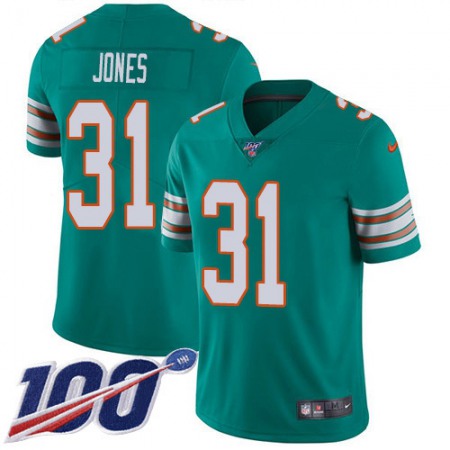 Nike Dolphins #31 Byron Jones Aqua Green Alternate Men's Stitched NFL 100th Season Vapor Untouchable Limited Jersey