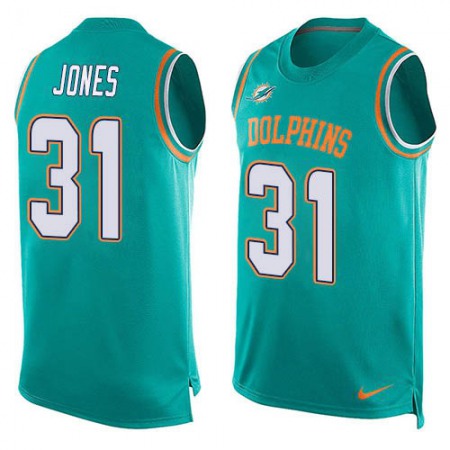 Nike Dolphins #31 Byron Jones Aqua Green Team Color Men's Stitched NFL Limited Tank Top Jersey