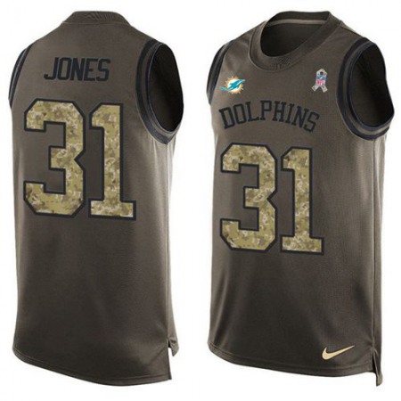 Nike Dolphins #31 Byron Jones Green Men's Stitched NFL Limited Salute To Service Tank Top Jersey