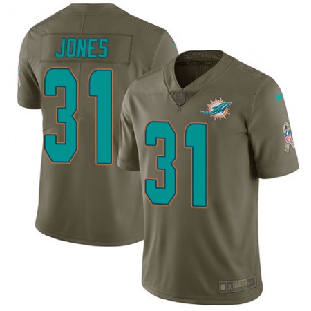 Nike Dolphins #31 Byron Jones Olive Men's Stitched NFL Limited 2017 Salute To Service Jersey