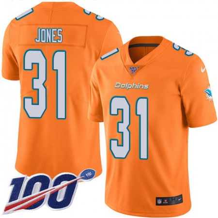 Nike Dolphins #31 Byron Jones Orange Men's Stitched NFL Limited Rush 100th Season Jersey