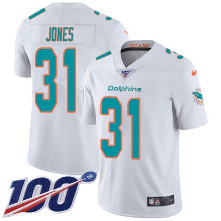 Nike Dolphins #31 Byron Jones White Men's Stitched NFL 100th Season Vapor Untouchable Limited Jersey