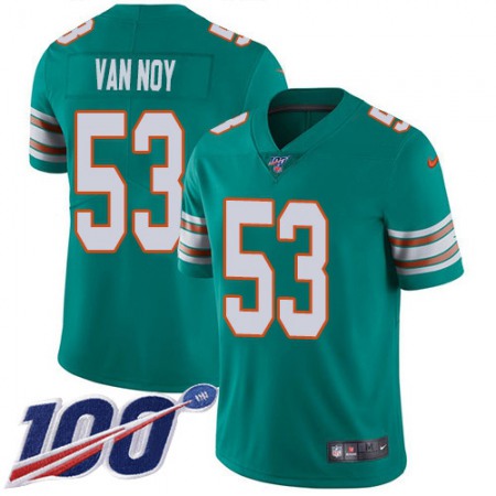 Nike Dolphins #53 Kyle Van Noy Aqua Green Alternate Men's Stitched NFL 100th Season Vapor Untouchable Limited Jersey