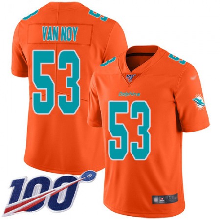 Nike Dolphins #53 Kyle Van Noy Orange Men's Stitched NFL Limited Inverted Legend 100th Season Jersey