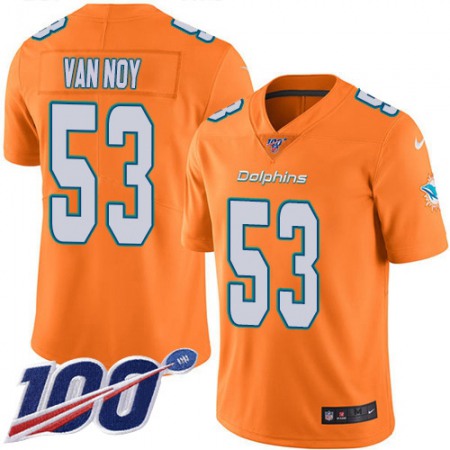 Nike Dolphins #53 Kyle Van Noy Orange Men's Stitched NFL Limited Rush 100th Season Jersey