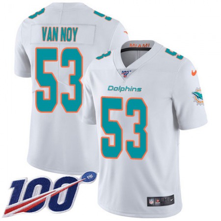 Nike Dolphins #53 Kyle Van Noy White Men's Stitched NFL 100th Season Vapor Untouchable Limited Jersey