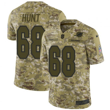 Nike Dolphins #68 Robert Hunt Camo Men's Stitched NFL Limited 2018 Salute To Service Jersey