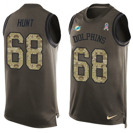 Nike Dolphins #68 Robert Hunt Green Men's Stitched NFL Limited Salute To Service Tank Top Jersey