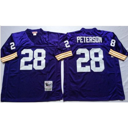 Mitchell And Ness Vikings #28 Adrian Peterson Purple Throwback Stitched NFL Jersey
