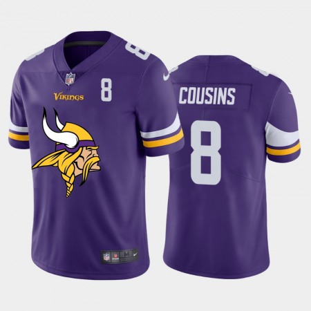 Minnesota Vikings #8 Kirk Cousins Purple Men's Nike Big Team Logo Player Vapor Limited NFL Jersey