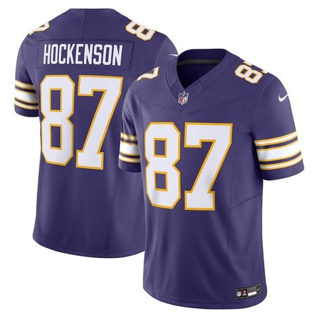 Minnesota Vikings #87 T.J. Hockenson Nike Men's Purple Vapor F.U.S.E. Limited Jersey