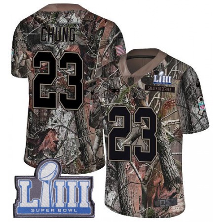 Nike Patriots #23 Patrick Chung Camo Super Bowl LIII Bound Men's Stitched NFL Limited Rush Realtree Jersey