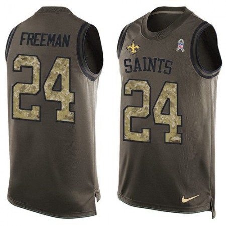 Nike Saints #24 Devonta Freeman Green Men's Stitched NFL Limited Salute To Service Tank Top Jersey